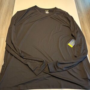 NWT Tek Gear Mens 3XL Tall Long Sleeve Athletic Shirt Mineral Black Thumbholes